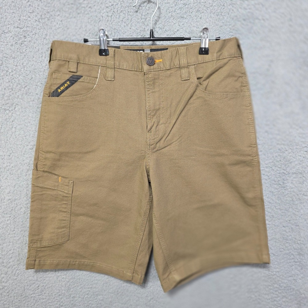 Ariat Rebar M4 Relaxed Brown Cargo Work Shorts Pockets Size 30 NWT